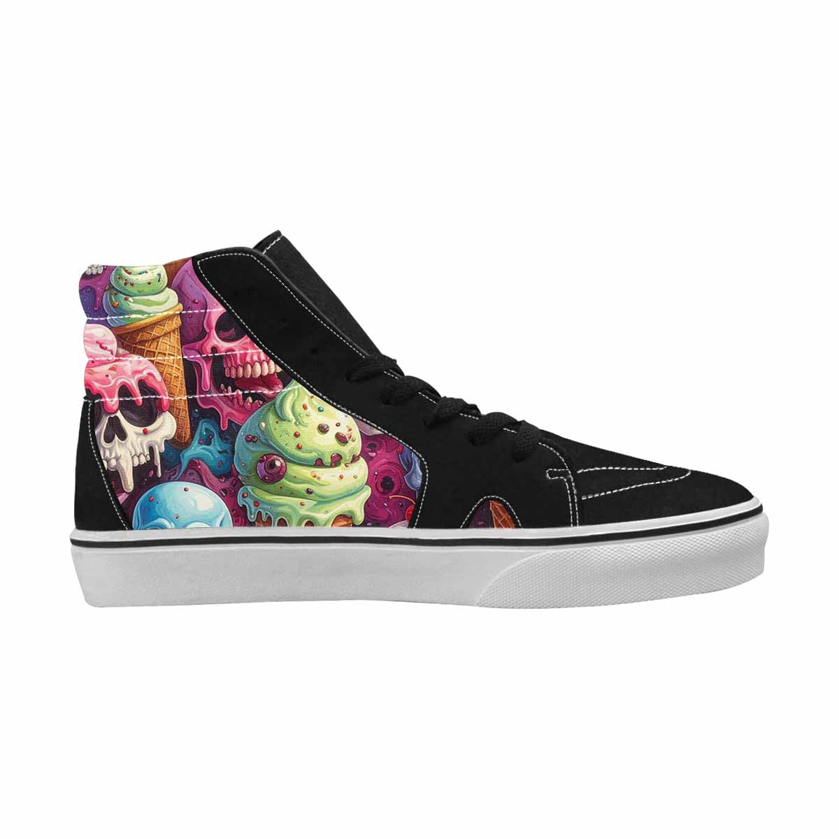 MEN'S Ice Cream Monsters  High Top Canvas Vibrant Chaos Custom Sneakers