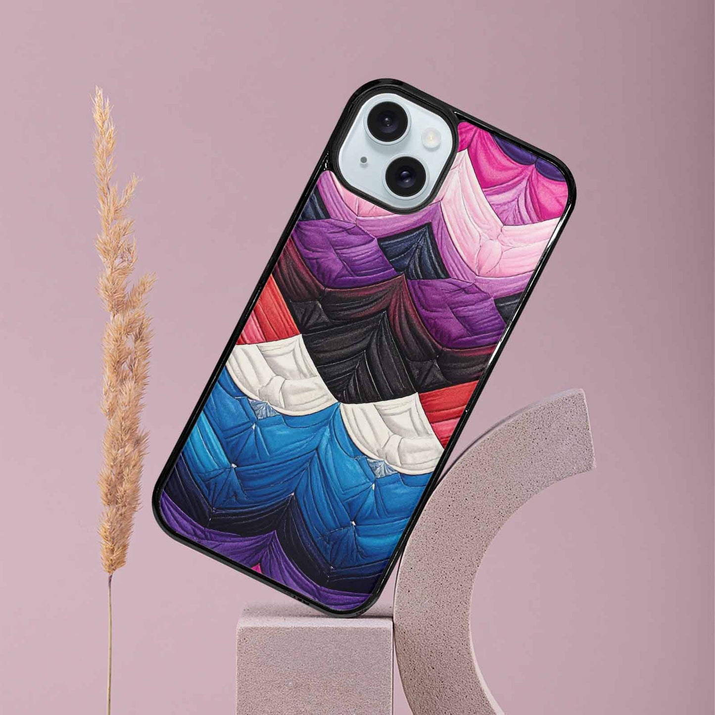 iPhone 15 Plus Case — Genderfluid Flag Color Theme Small Rainbow, Unique Phone Case Design