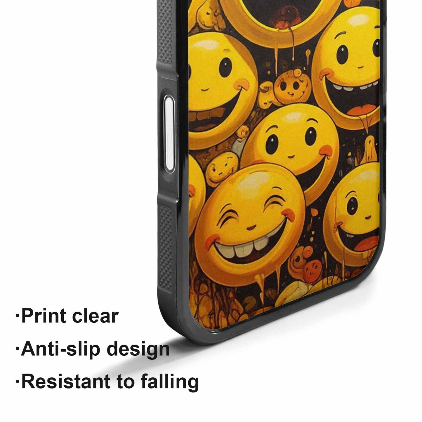iPhone 17 Case — Melting Moon Smiley Red Original Art, Custom Printed Phone Case