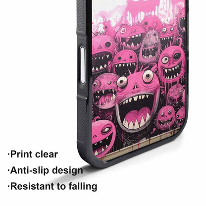 iPhone 17 Pro Max Case — Black &amp; Pink Ink Cartoon Cute, Custom Made Phone Cover