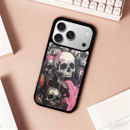 iPhone 17 Pro Case — Rainbow From Skulls Mouth Black Gothic, Custom Printed Phone Case
