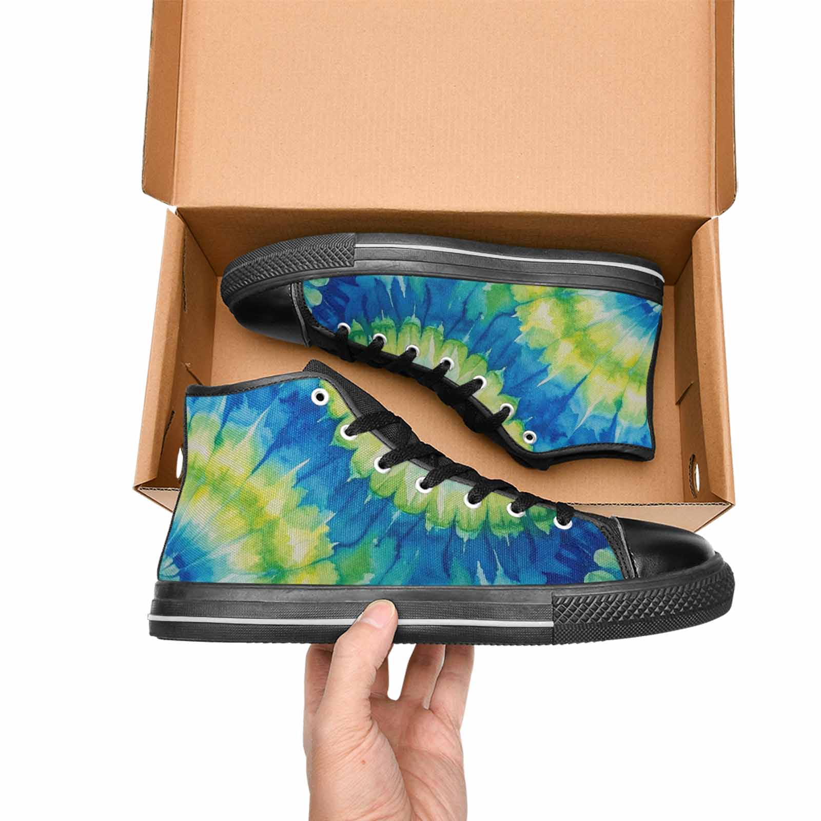 MEN'S Tie Dye Swirl High Top Canvas Y2K Shoes