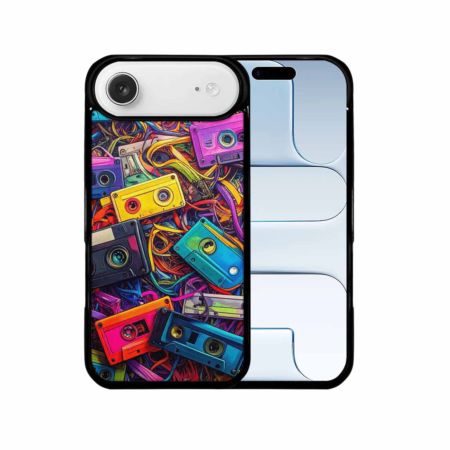 iPhone 17 Air Case — Retro Cassette Tape Pattern Hundreds Retro, Custom Art Phone Cover