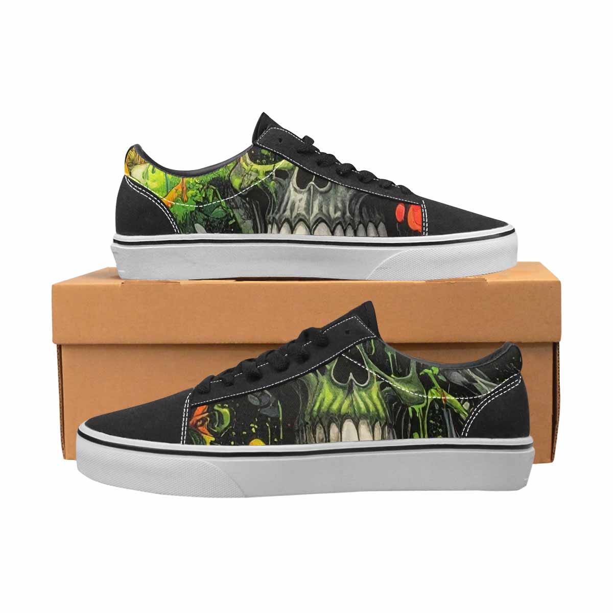 WOMEN'S Rainbow From Skull S Lace-Up Canvas Dark Academia Sneakers