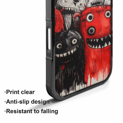 iPhone 17 Case — Black &amp; Red Ink Cartoon Cute, Original Design Phone Case