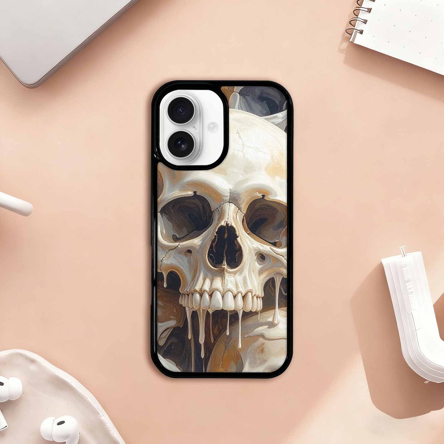 iPhone 17 Case — Seamless Tileable Pattern Of Gothic Skulls, Custom Print Case Cover