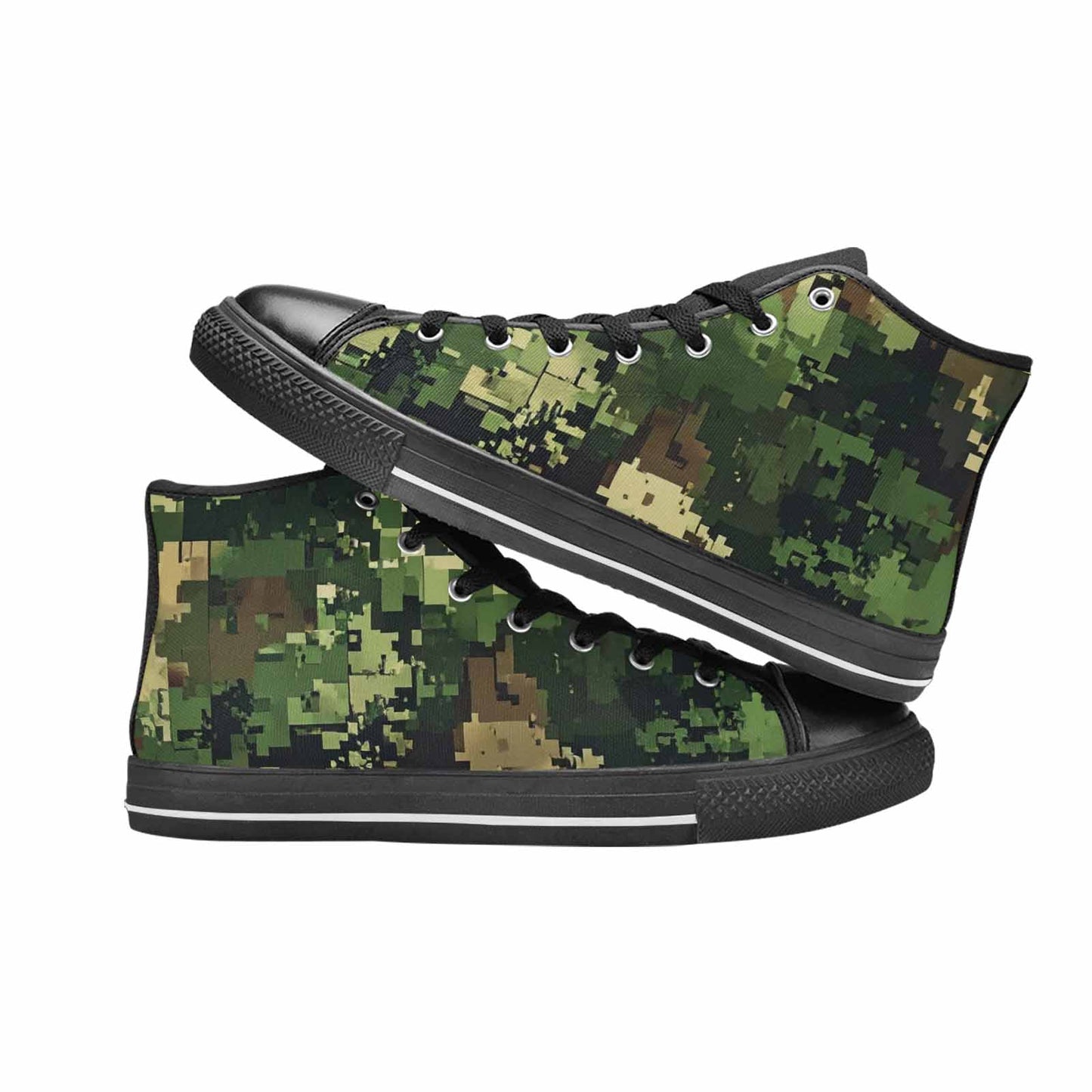MEN'S Military Camouflage Blotch High Top Canvas Cottagecore Custom Shoes