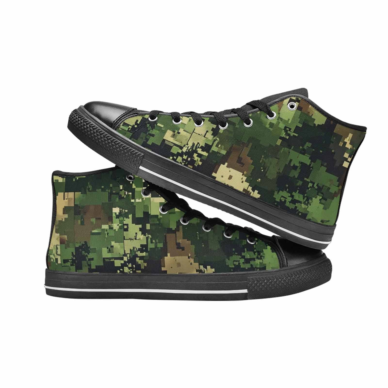 MEN'S Military Camouflage Blotch High Top Canvas Cottagecore Custom Shoes