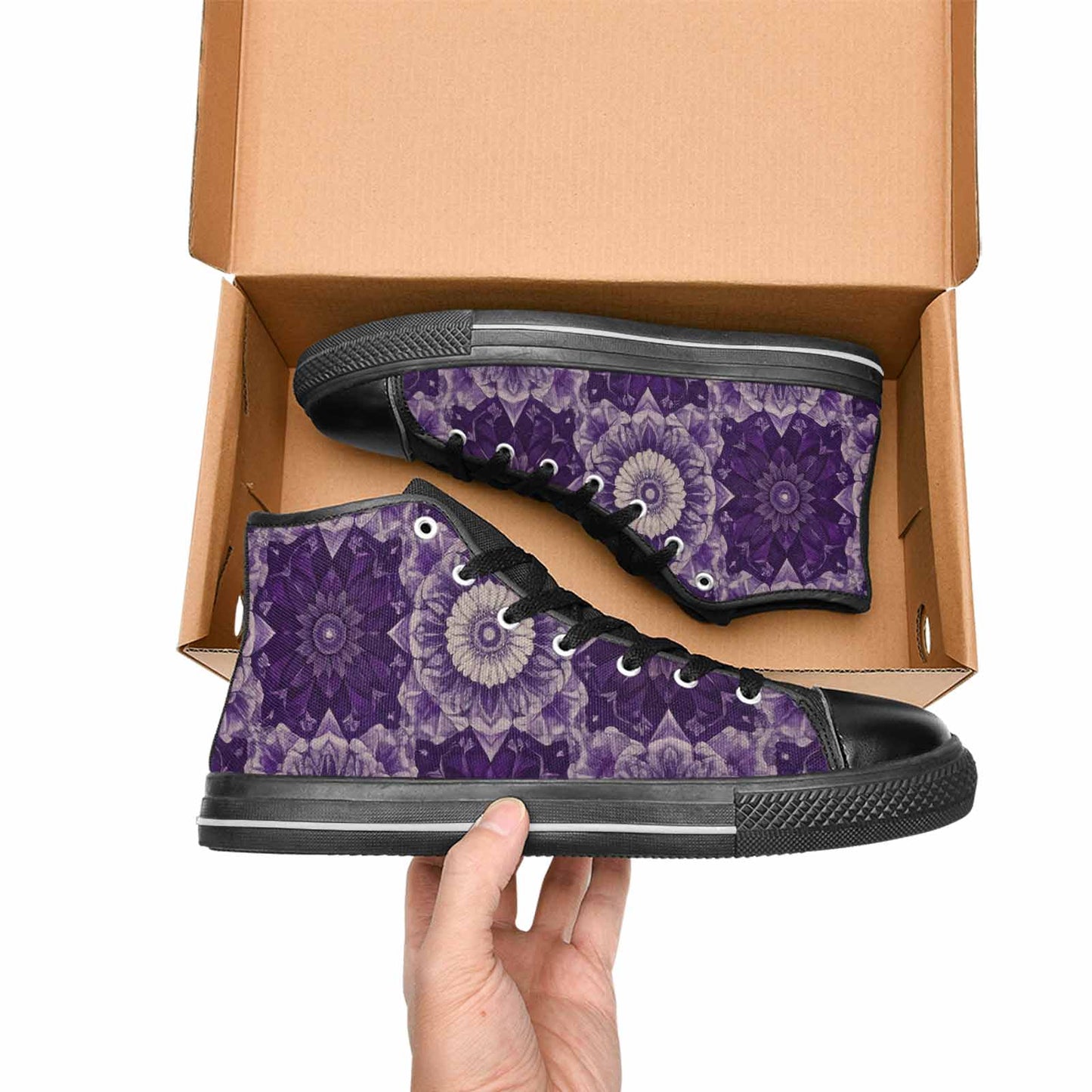 MEN'S Mandala High Top Canvas Vivid Custom Sneakers