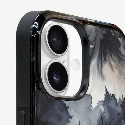 iPhone 16 Case — Tie Dye Black And Gray Blended, Custom Printed Phone Case