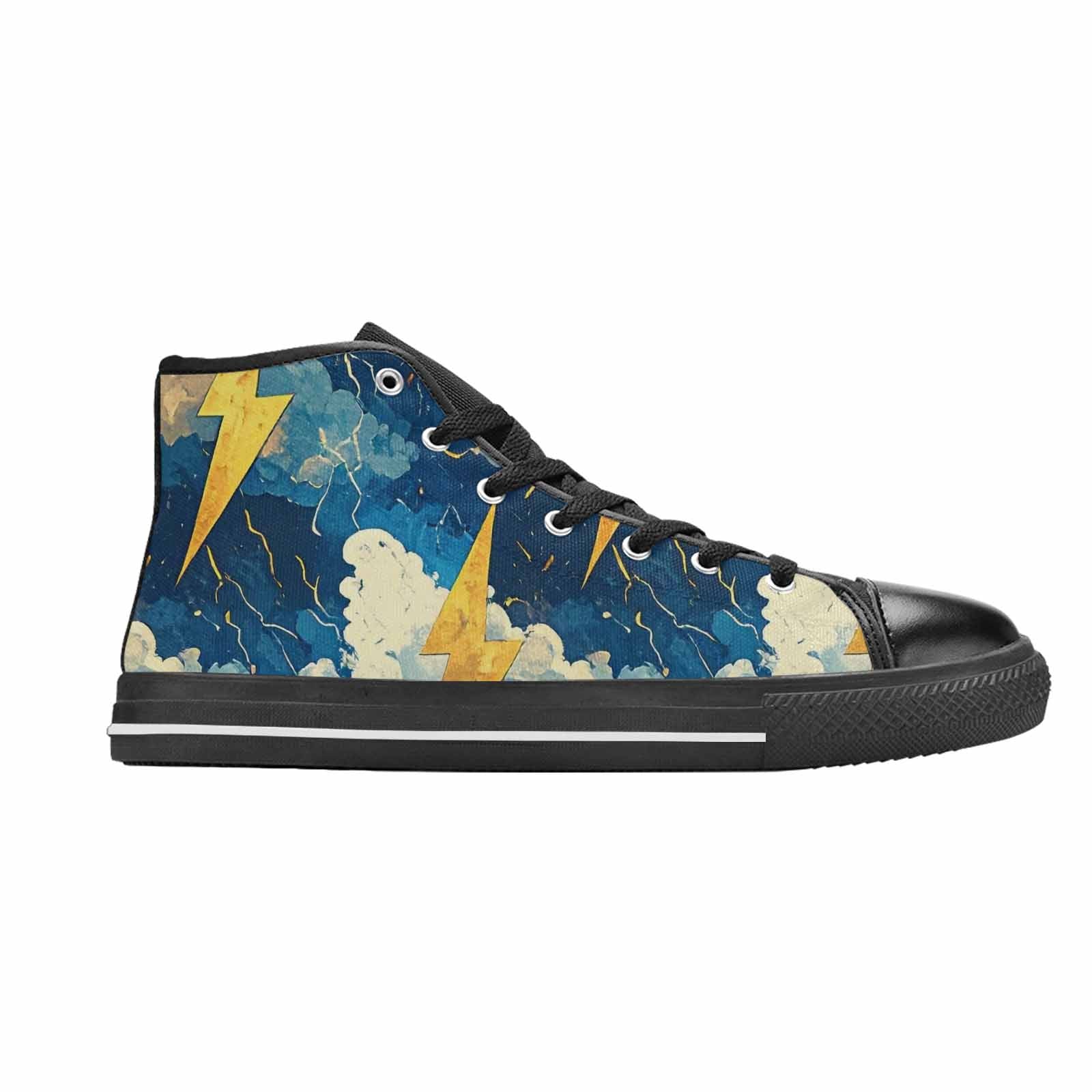 MEN'S Lightning Bolt High Top Canvas Cottagecore Custom Shoes
