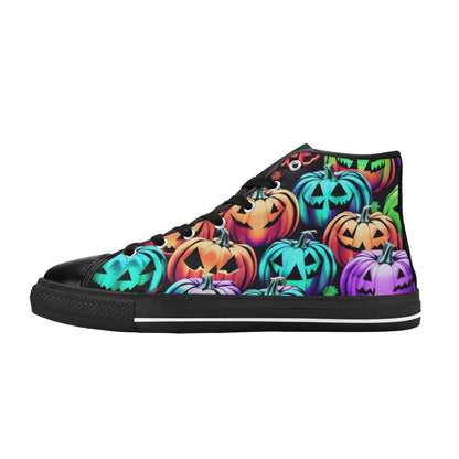 MEN'S Halloween Art 4 Men’S High Top Canvas Neon Fantasy Custom Sneakers