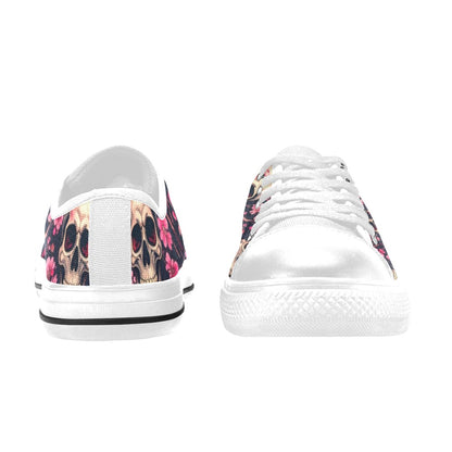 WOMEN'S Skull Cherry Blossom Low Top Canvas Dreamcore Custom Shoes
