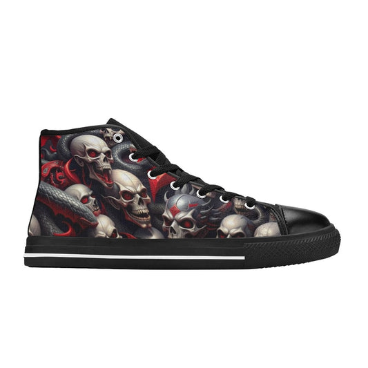 WOMEN'S Snake Dagger Skull Dark High Top Canvas Cottagecore Custom Sneakers