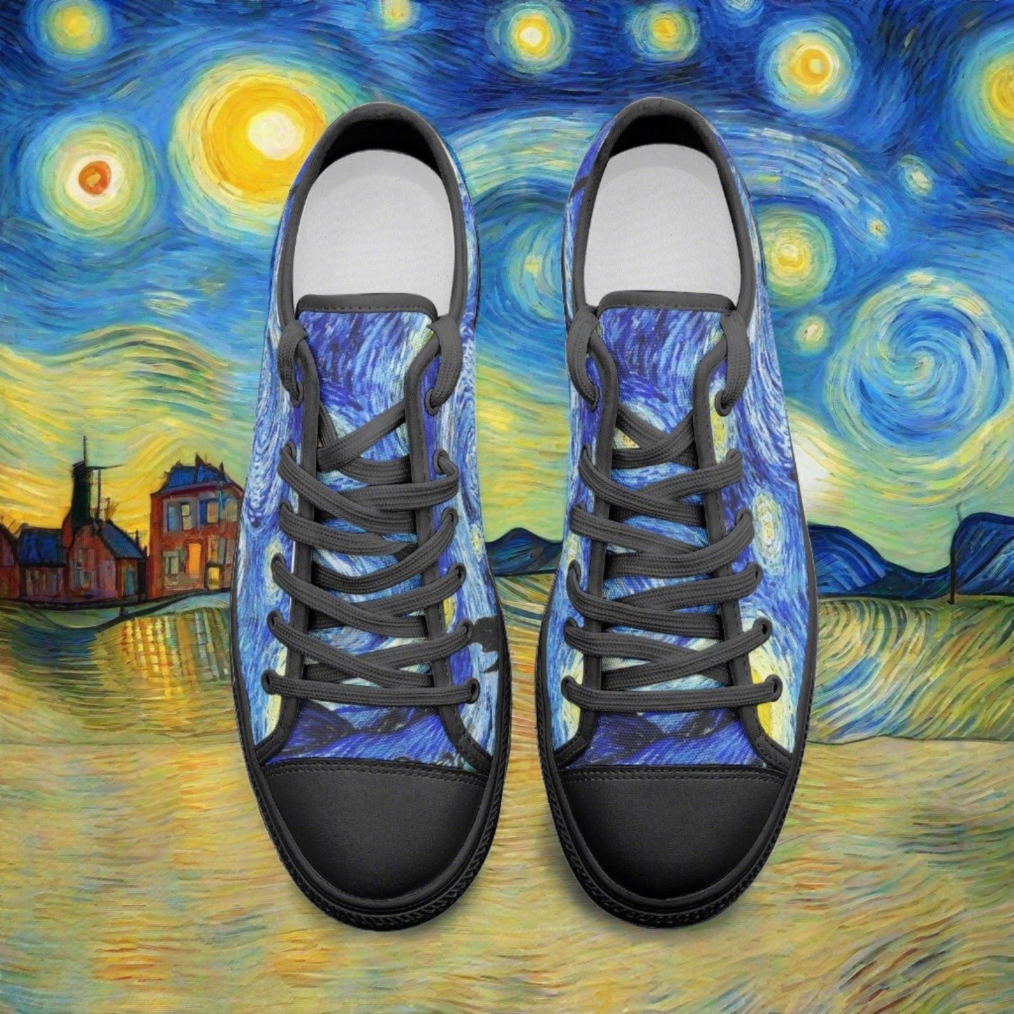 Viking Crimson Black Unique Bold Art - Freaky Shoes | Custom Art Sneakers