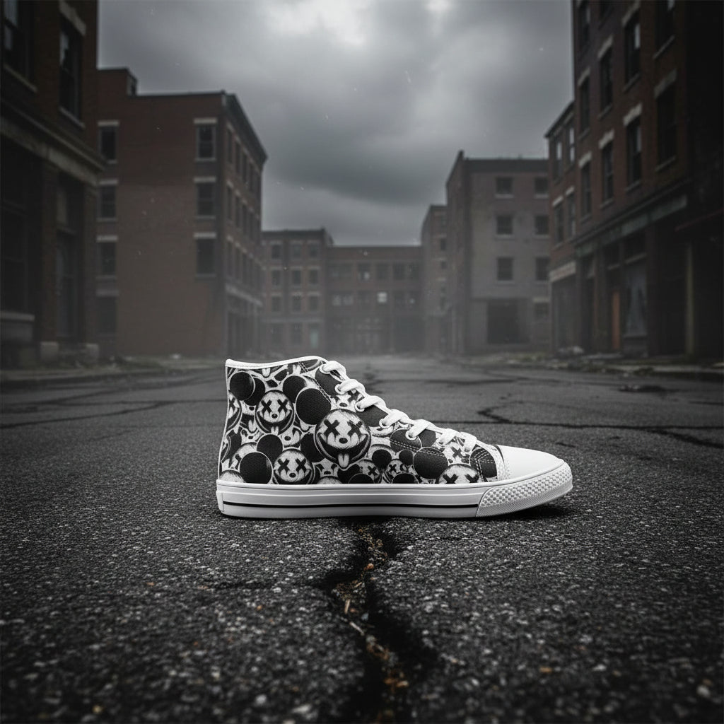 Xo Xo Art Pen and Ink Style Unisex High Top Canvas Shoes