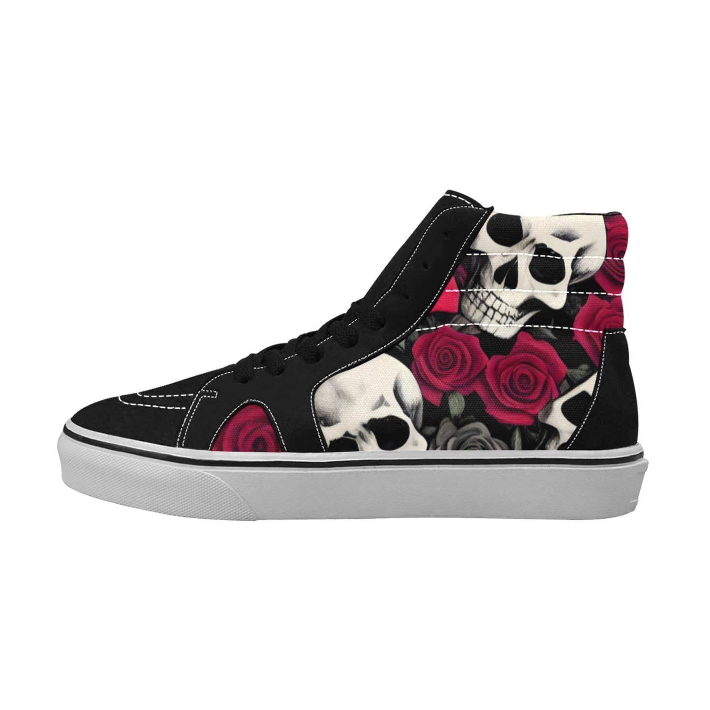 WOMEN'S Skulls & Roses High Top Skateboarding Surreal Custom Shoes