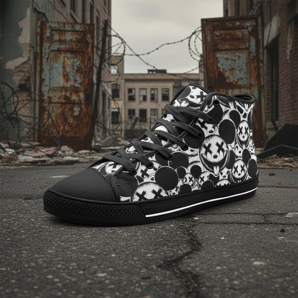 Xo Xo Art Pen and Ink Style Unisex High Top Canvas Shoes