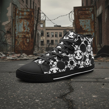 Xo Xo Art Pen and Ink Style Unisex High Top Canvas Shoes