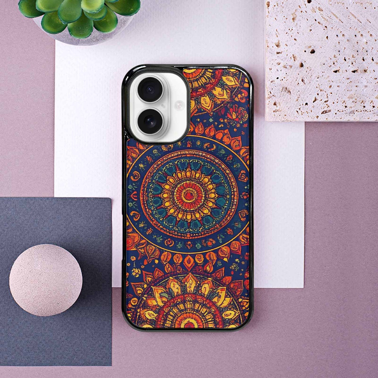 iPhone 16 Case — Mandala Lions, Custom Print Case Cover