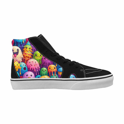 MEN'S Melting Ice Cream Monster High Top Canvas Grunge Custom Shoes