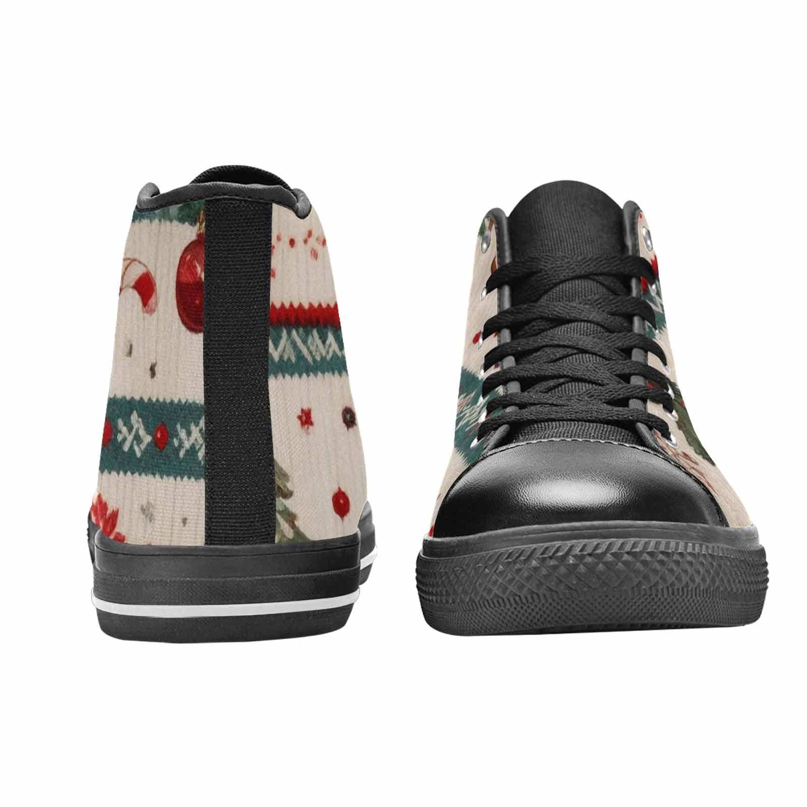 WOMEN'S Christmas Holly Snowflake High Top Canvas Grunge Sneakers