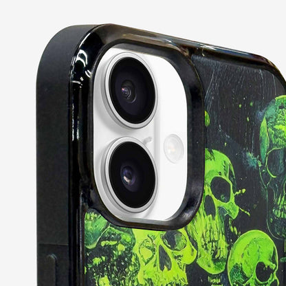 iPhone 16 Plus Case — Skeletons Neon Green Glowskele Ou7 Personalized, Customized Protective Case