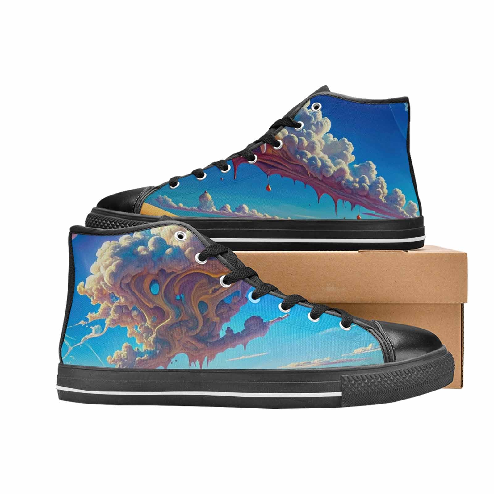 MEN'S Surrealist Desert Dreamscape High Top Canvas Vivid Shoes