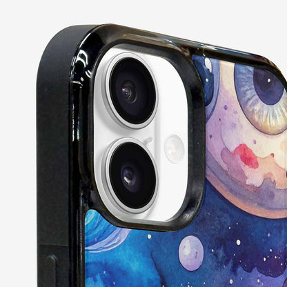 iPhone 16 Plus Case — Cartoon Eyeballs Galaxy, Customized Protective Case