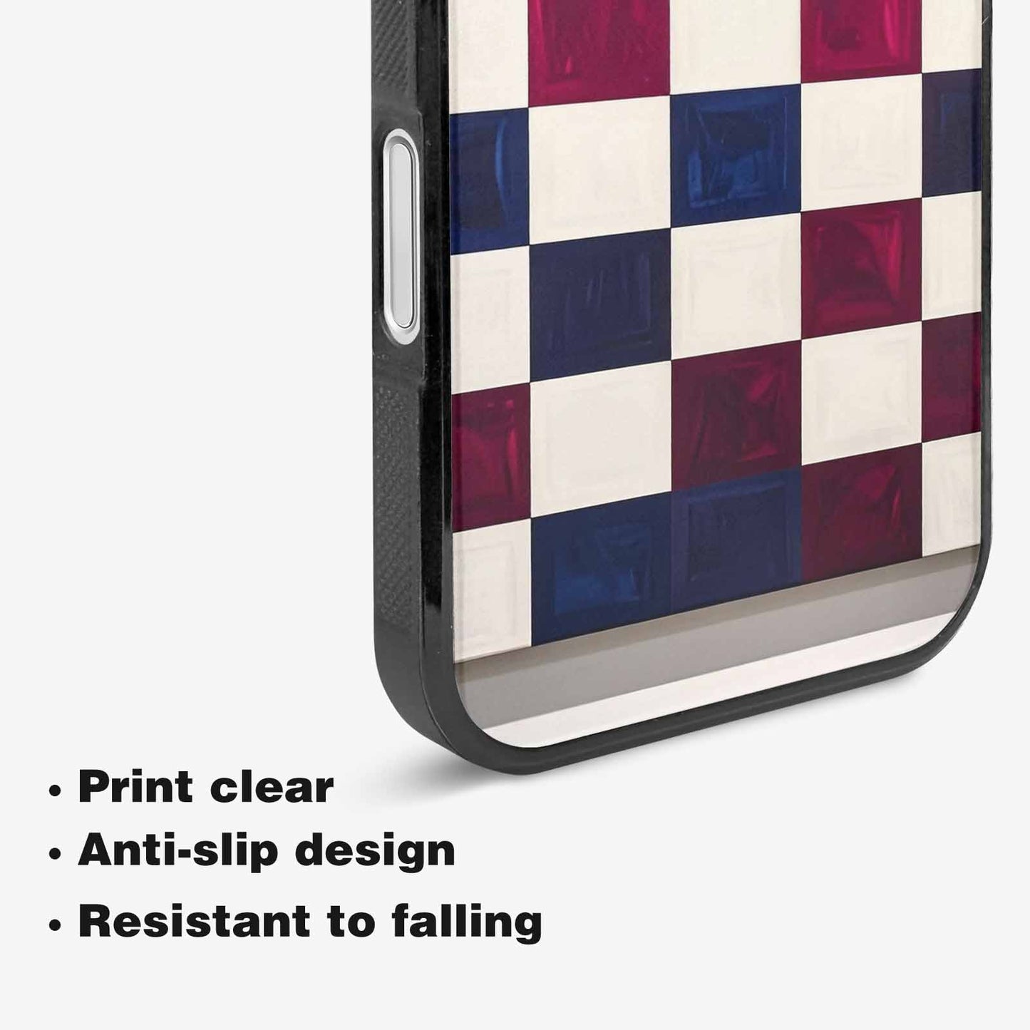 iPhone 16 Plus Case — Checkerboard Print, Custom Made Phone Cover