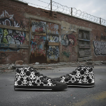 Xo Xo Art Pen and Ink Style Unisex High Top Canvas Shoes