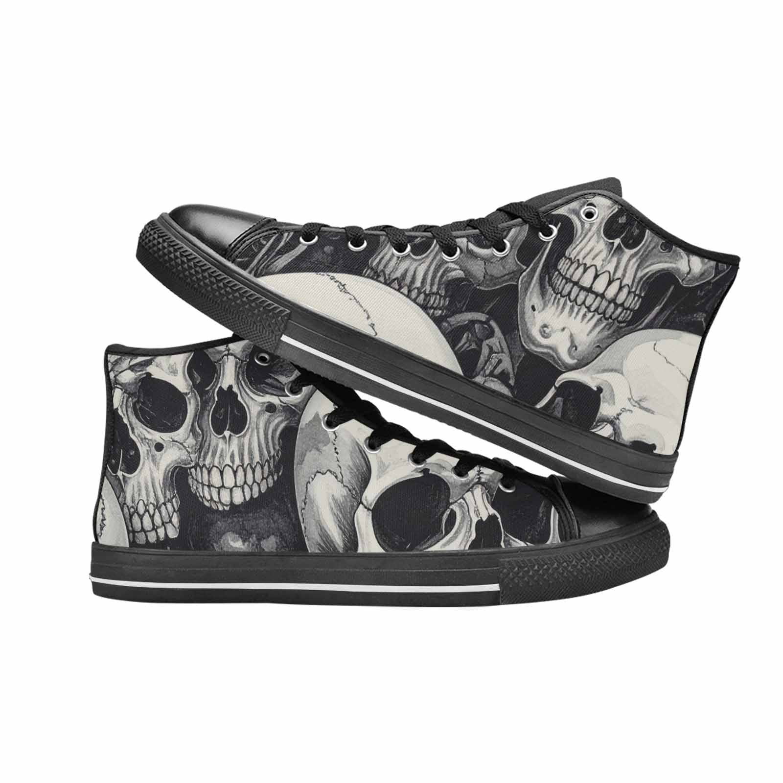 WOMEN'S Skulls - Classic High Top Canvas Neon Fantasy Custom Shoes