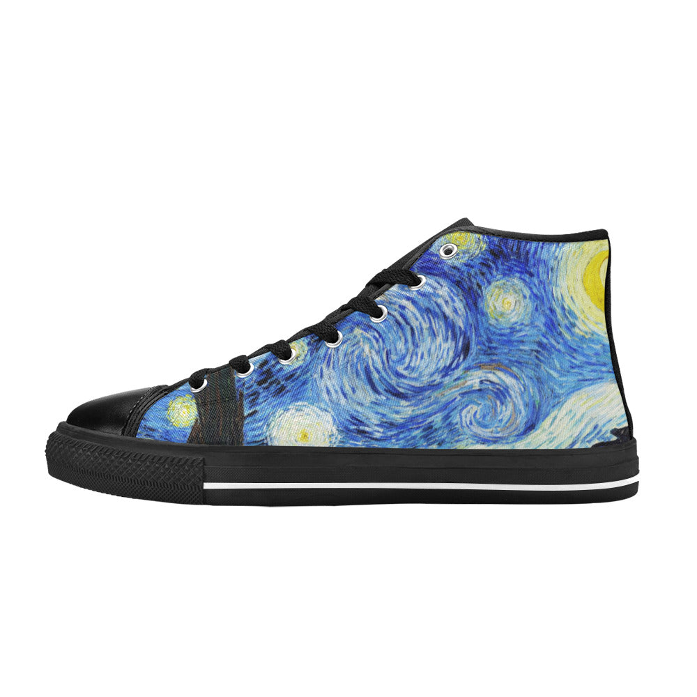 WOMEN'S Cc Starry Night High Top Canvas Cottagecore Custom Sneakers