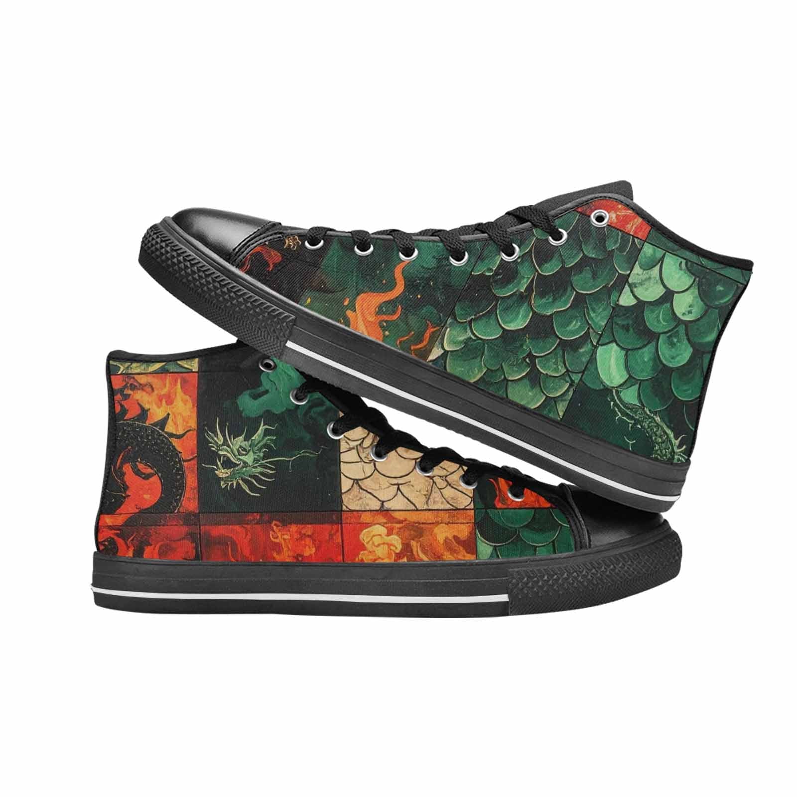 MEN'S Dragon Scale Fantasy High Top Canvas Dreamcore Custom Shoes