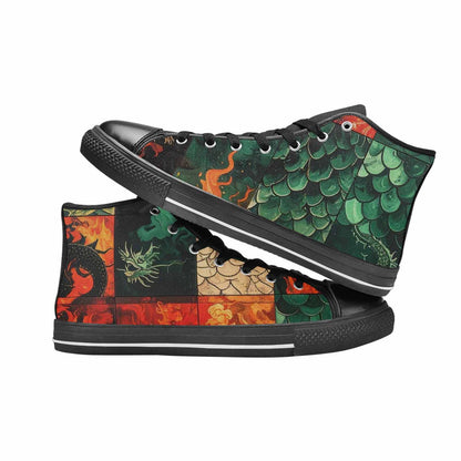 MEN'S Dragon Scale Fantasy High Top Canvas Dreamcore Custom Shoes