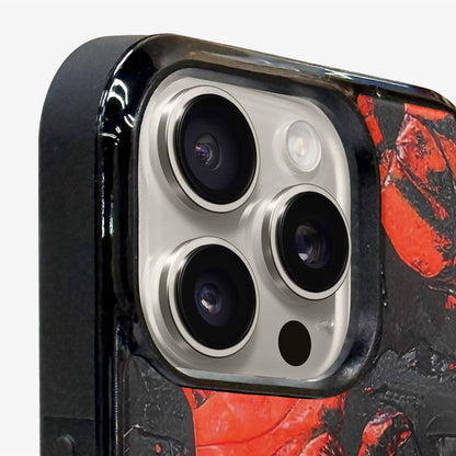 iPhone 16 Pro Max Case — Splatter Paint Art Hand Prints Black, Original Design Phone Case