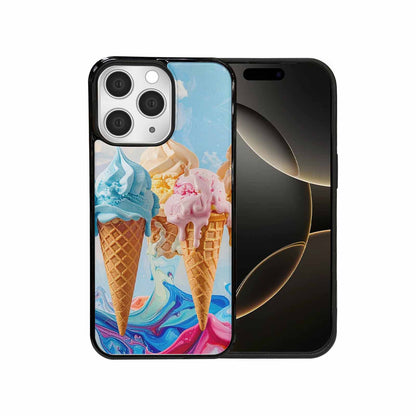 iPhone 15 Pro Max Case — Collage Of Overlapping Waffle Cone Icecream, Original Design Phone Case