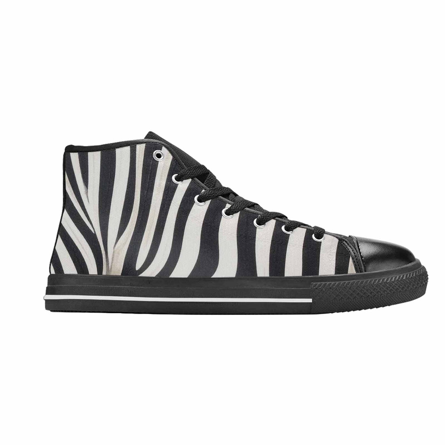 WOMEN'S Modern Zebra Stripe High Top Canvas Vivid Sneakers