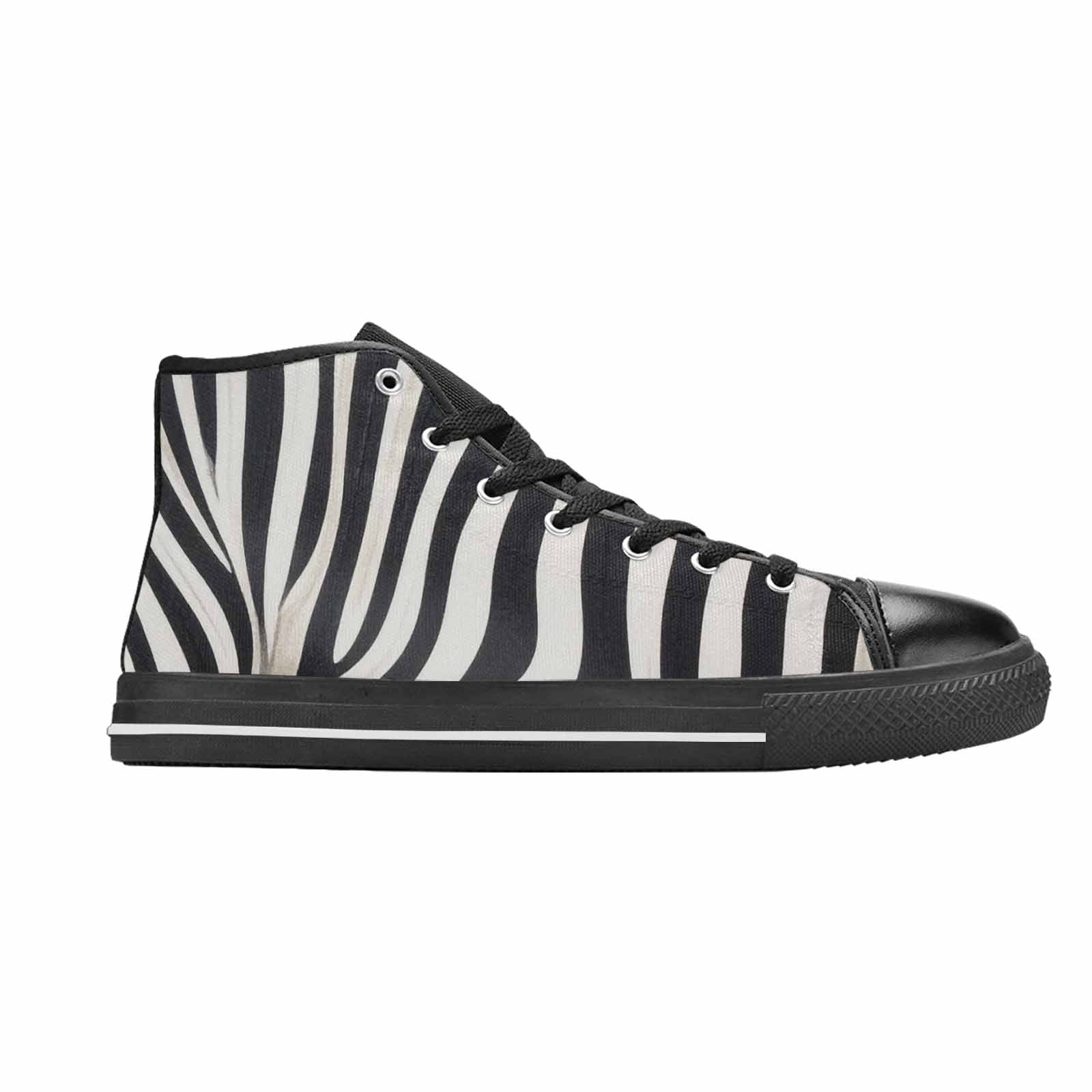 WOMEN'S Modern Zebra Stripe High Top Canvas Vivid Sneakers