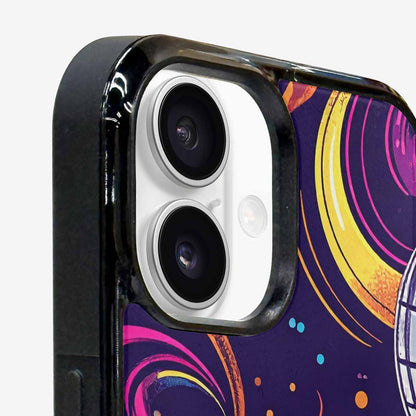 iPhone 16 Case — 1970s Disco Cartoon Art Pattern, Unique Phone Case Design