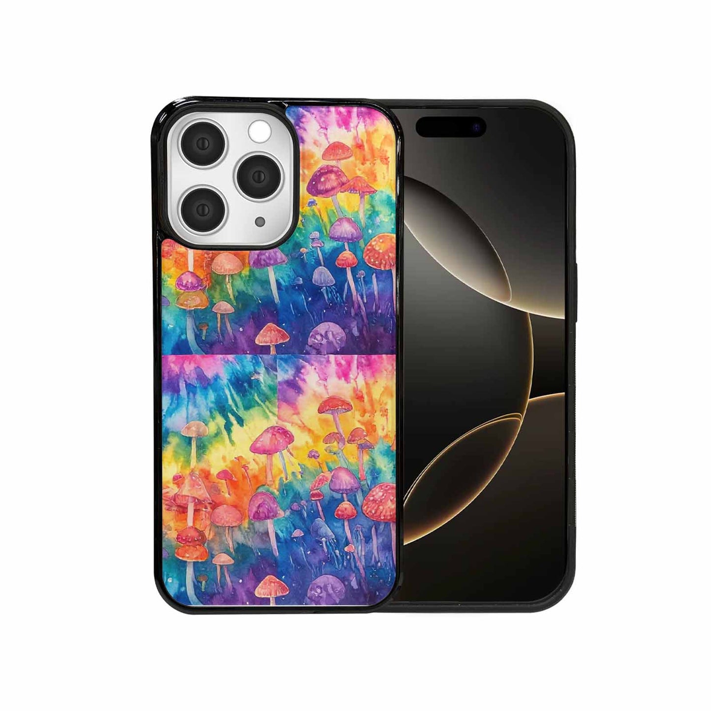 iPhone 15 Pro Max Case — Mushrooms Tie Dyemushrooms Pat, Customized Protective Case