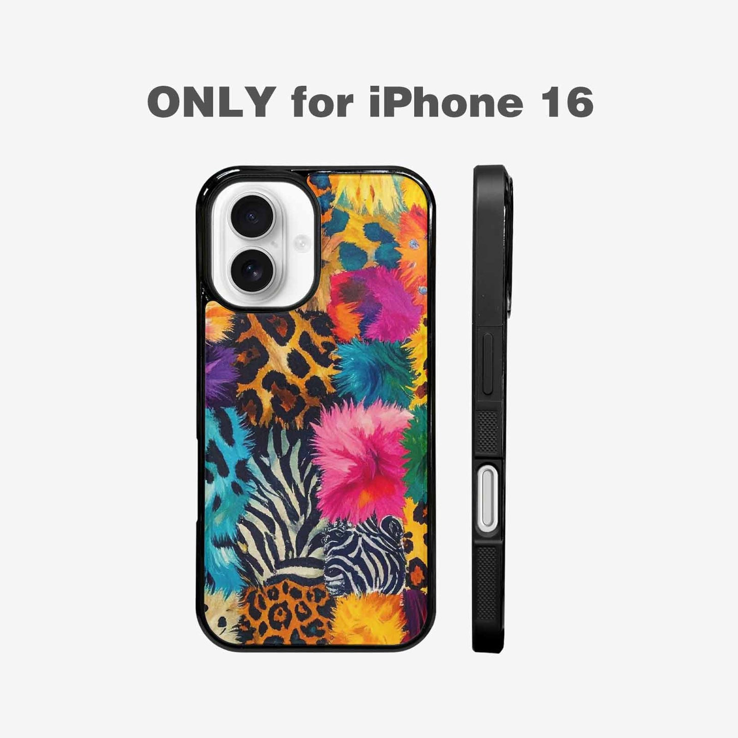 iPhone 16 Case — Full Color Vibrant Animal Print Animal, Original Design Phone Case