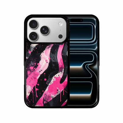 iPhone 17 Pro Case — Black Pink Ink Zebra Stripe Animal, Custom Printed Phone Case