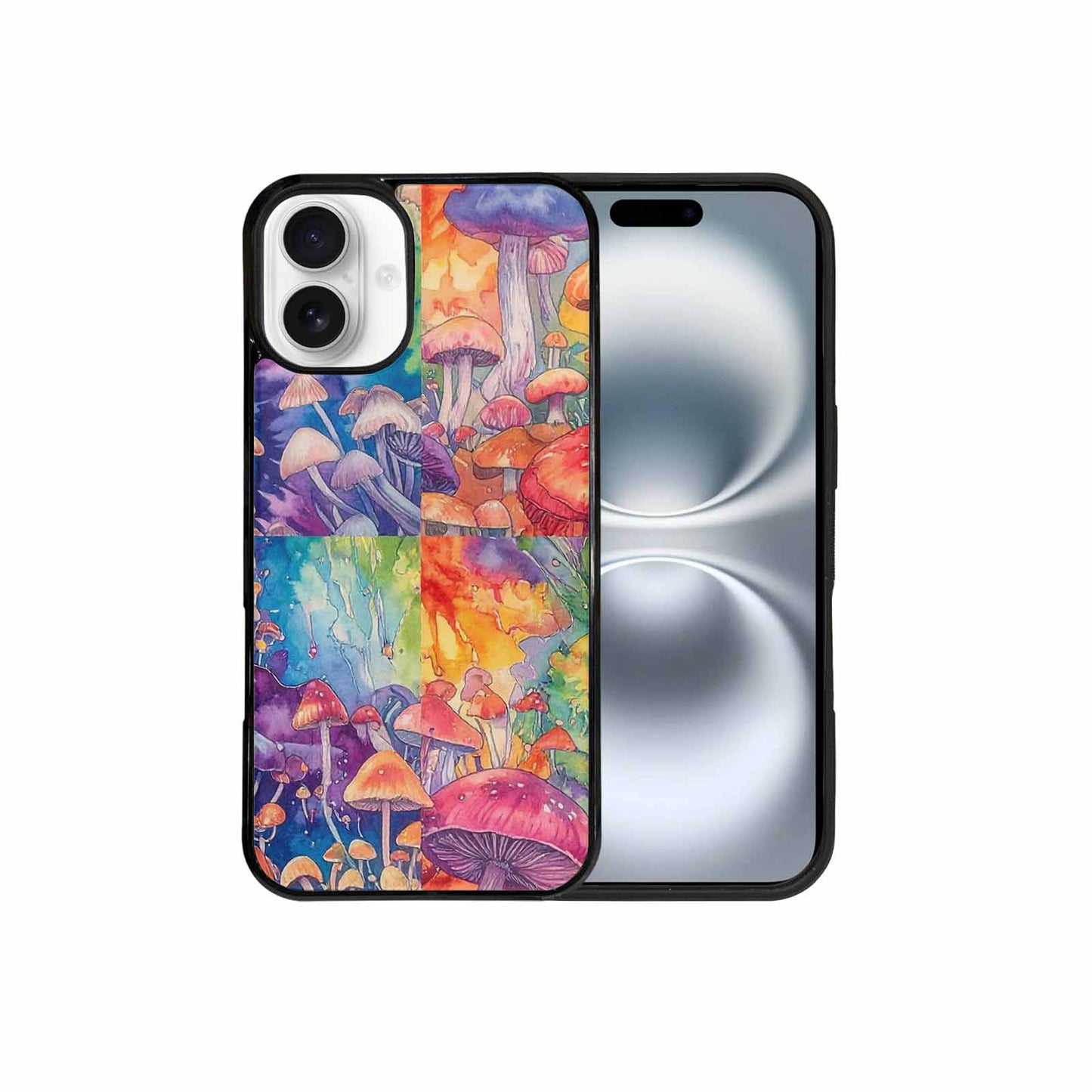 iPhone 16 Plus Case — Mushrooms Tie Dyemushrooms Pat 6t6 Personalized, Original Design Phone Case