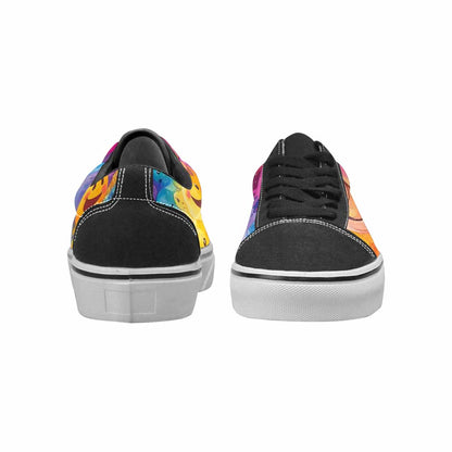 WOMEN'S Smiley Facessmiley Faces  Lace-Up Canvas Kaleidoscope Sneakers