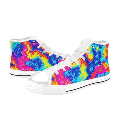 WOMEN'S Tie Dye Splash Retro High Top Canvas Surreal Shoes