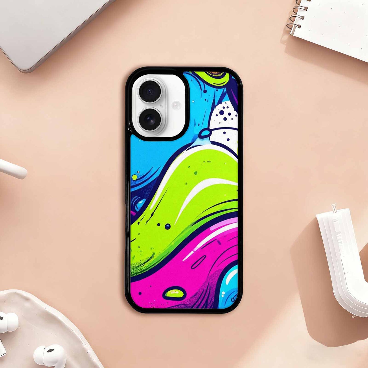iPhone 17 Case — Acid Wash Cartoon Tie Dye, Original Design Phone Case