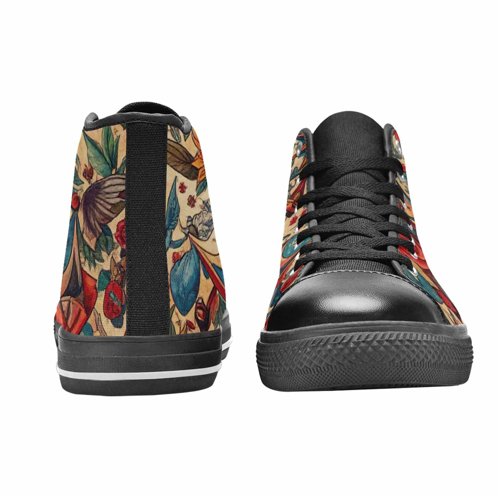 WOMEN'S Old School Tattoo High Top Canvas Wallpaper Art Shoes