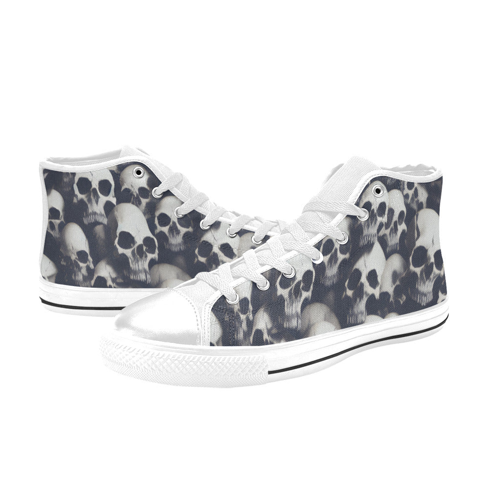 MEN'S Cc Skulls Greyscale Style High Top Canvas Dreamcore Shoes