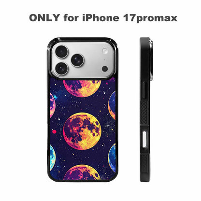 iPhone 17 Pro Max Case — Neon Winter Moon Cartoon Cute, Custom Designed Case Cover